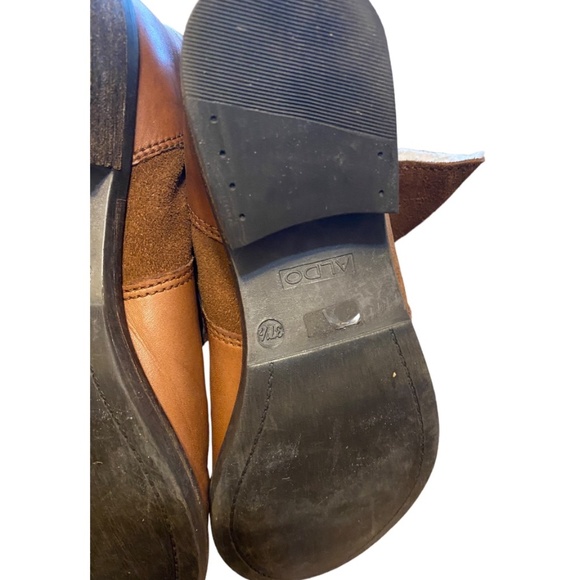 Aldo distressed leather & suede booties Sz 7 - Picture 10 of 16